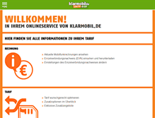 Tablet Screenshot of kundenservice.klarmobil.de